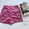 Short Feminino Sarja com Detalhe em Pregas Mariah Rose Escuro - Fernanda Ramos Store