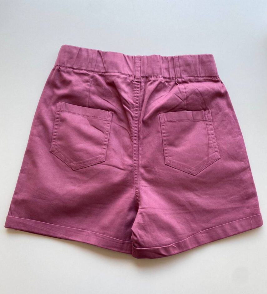 Short Feminino Sarja com Detalhe em Pregas Mariah Rose Escuro - Fernanda Ramos Store