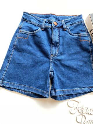 Short Jeans Feminino Boyfit com Recorte no Lycra - Fernanda Ramos Store