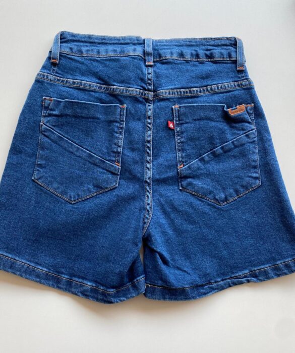 Short Jeans Feminino Boyfit com Recorte no Lycra - Fernanda Ramos Store