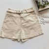 Short Saia Feminino com Cinto Manuela Bege - Fernanda Ramos Store