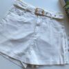 Short Saia Feminino com Cinto Manuela Branco - Fernanda Ramos Store