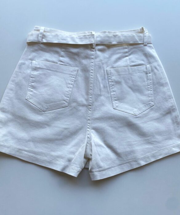 Short Saia Feminino com Cinto Manuela Branco - Fernanda Ramos Store