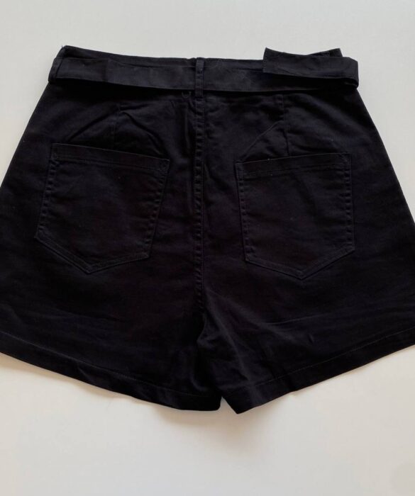 Short Saia Feminino com Cinto Manuela Preto - Fernanda Ramos Store