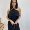 Vestido Curto com Bojo e Amarração Belinda Preto - Fernanda Ramos Store