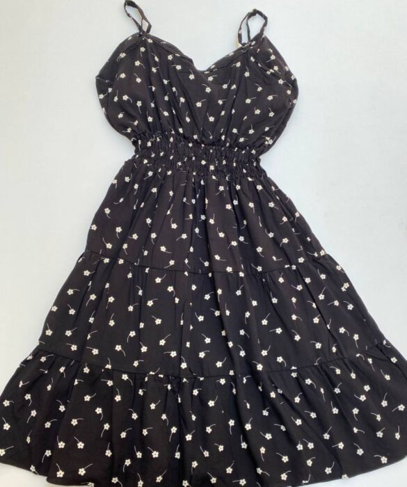 Vestido Feminino Curto com Bojo Bia Estampa Floral Preto - Fernanda Ramos Store