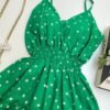 Vestido Feminino Curto com Bojo Bia Estampado Verde - Fernanda Ramos Store