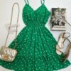 Vestido Feminino Curto com Bojo Bia Estampado Verde - Fernanda Ramos Store