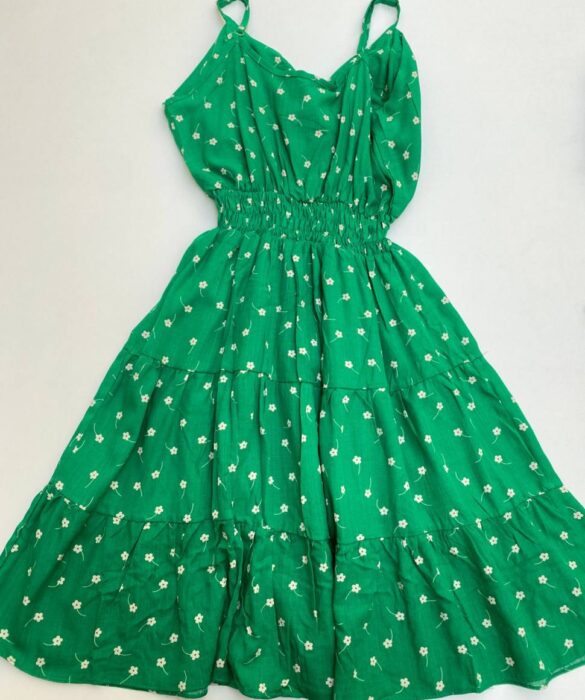 Vestido Feminino Curto com Bojo Bia Estampado Verde - Fernanda Ramos Store