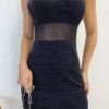 Vestido Feminino Curto com Bojo de Alcinha Lurex Preto - Fernanda Ramos Store