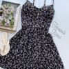 Vestido Feminino Curto com Bojo Luiza Estampado Preto - Fernanda Ramos Store