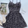 Vestido Feminino Curto com Bojo Luiza Estampado Preto - Fernanda Ramos Store