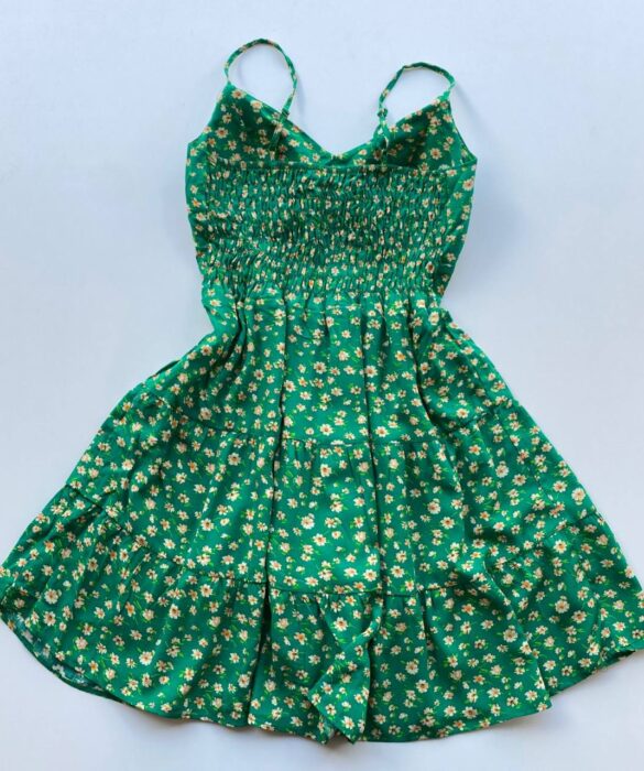 Vestido Feminino Curto com Bojo Luiza Estampado Verde - Fernanda Ramos Store