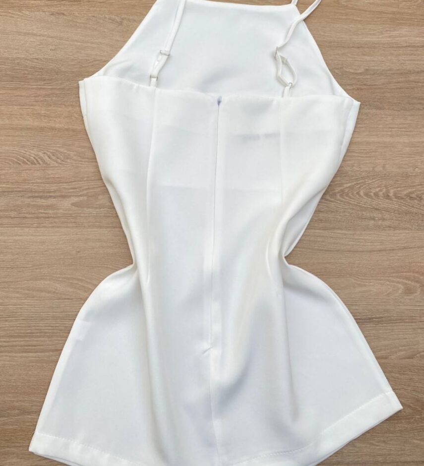 Vestido Feminino Curto sem Bojo Alça Regulável Milena Branco - Fernanda Ramos Store