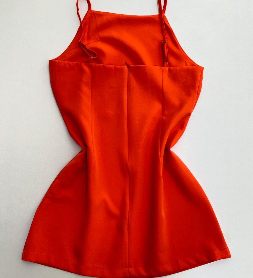 Vestido Feminino Curto sem Bojo Alça Regulável Milena Coral - Fernanda Ramos Store