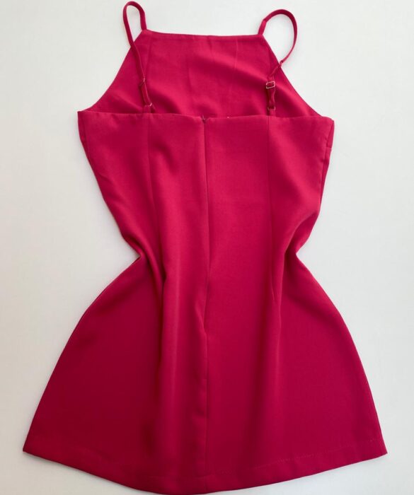 Vestido Feminino Curto sem Bojo Alça Regulável Milena Pink - Fernanda Ramos Store