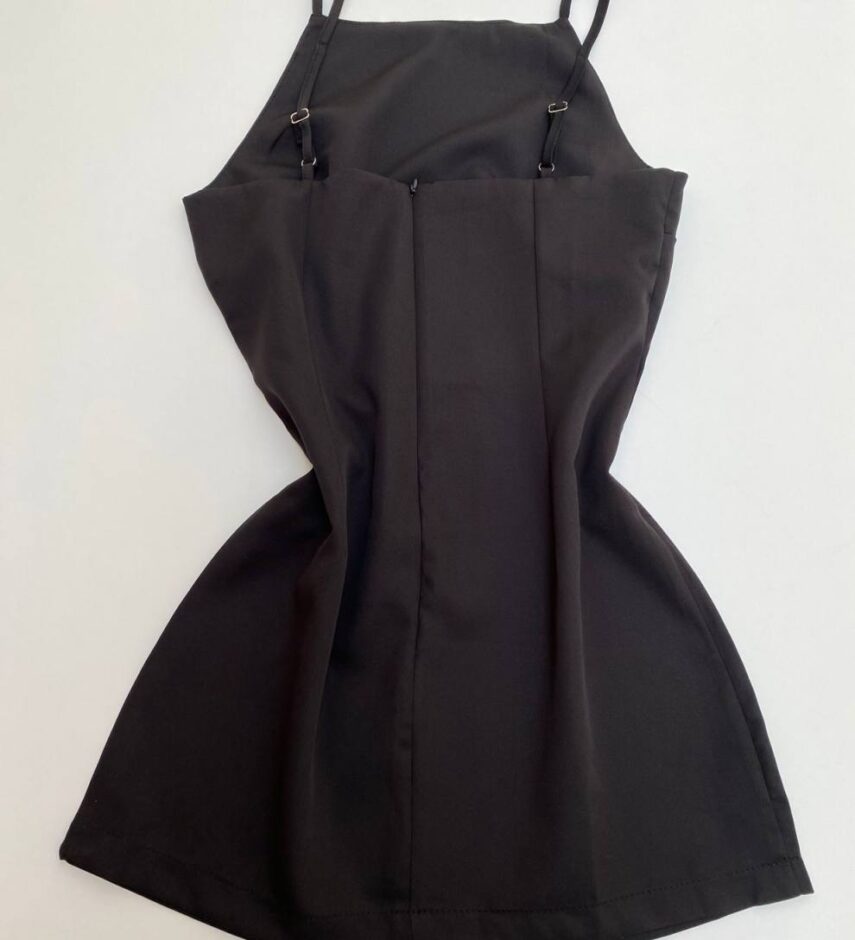 Vestido Feminino Curto sem Bojo Alça Regulável Milena Preto - Fernanda Ramos Store