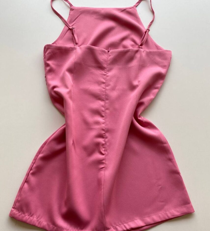 Vestido Feminino Curto sem Bojo Alça Regulável Milena Rosa - Fernanda Ramos Store
