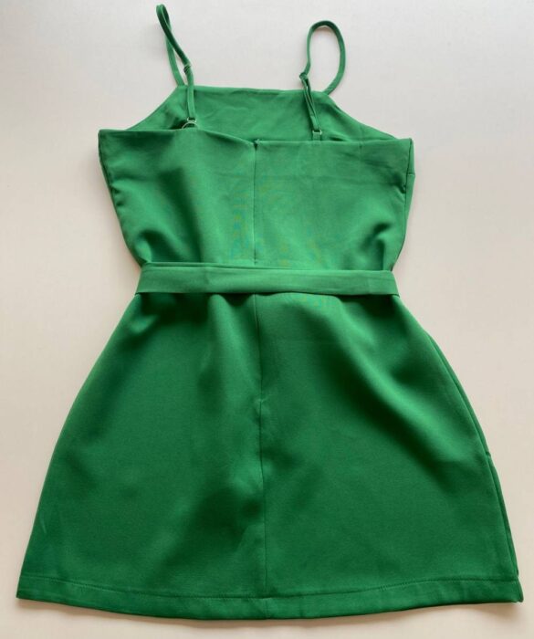 Vestido Feminino Curto sem Bojo Allana com Amarração Verde - Fernanda Ramos Store