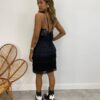 Vestido Feminino Curto sem Bojo com Franjas Preto - Fernanda Ramos Store