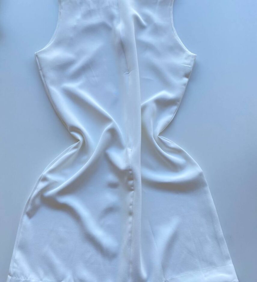 Vestido Feminino Curto sem Bojo Zíper Atrás Rafaela Branco - Fernanda Ramos Store