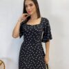 Vestido Longo sem Bojo Antonella Estampa Floral Preto - Fernanda Ramos Store