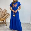 Vestido Longo sem Bojo de Malha Estampa Borboleta Azul - Fernanda Ramos Store