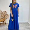 Vestido Longo sem Bojo de Malha Estampa Borboleta Azul - Fernanda Ramos Store