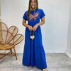 Vestido Longo sem Bojo de Malha Estampa Borboleta Azul - Fernanda Ramos Store