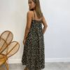 Vestido Longuete sem Bojo Viscolinho Erica Estampa Floral Preto - Fernanda Ramos Store