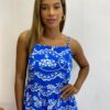 Vestido Longuete sem Bojo Viscolinho Erica Estampado Azul - Fernanda Ramos Store