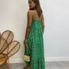 Vestido Longuete sem Bojo Viscolinho Erica Estampado Verde - Fernanda Ramos Store