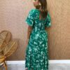 Vestido Midi Manga Curta sem Bojo Isabella Estampado Verde - Fernanda Ramos Store