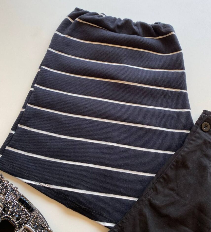 Blusa Feminina Canelada Tomara que Caia Preta Listrada - Fernanda Ramos Store
