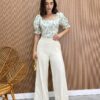 Calça Feminina Pantalona Lívia Viscolinho Cru - Fernanda Ramos Store