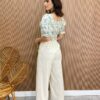 Calça Feminina Pantalona Lívia Viscolinho Cru - Fernanda Ramos Store