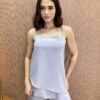 Conjunto Feminino Fernanda Bata Assimétrica e Calça Pantalona Cinza - Fernanda Ramos Store