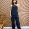 Conjunto Feminino Fernanda Bata Assimétrica e Calça Pantalona Preto - Fernanda Ramos Store