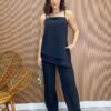 Conjunto Feminino Fernanda Bata Assimétrica e Calça Pantalona Preto - Fernanda Ramos Store