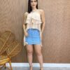 Cropped Bata Feminino sem Bojo com Babados Nude - Fernanda Ramos Store