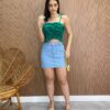 Cropped Feminino Bia sem Bojo com Babados e Amarração Verde - Fernanda Ramos Store