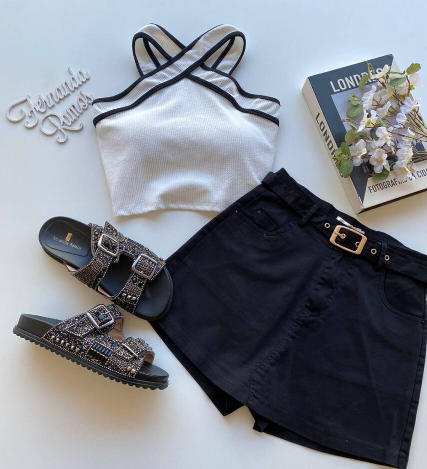 Cropped Feminino Canelado Liz com Bojo Branco - Fernanda Ramos Store