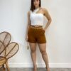 Cropped Feminino com Bojo Nula Manga Malha Canelada Branco - Fernanda Ramos Store