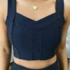 Cropped Feminino Liz sem Bojo Poliamida Preto - Fernanda Ramos Store