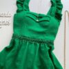 Vestido Curto Manuela com Bojo Verde Babado nas Alças - Fernanda Ramos Store