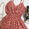 Vestido Feminino Curto com Bojo Bia Estampado Vermelho - Fernanda Ramos Store