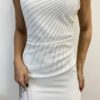 Vestido Feminino Curto sem Bojo Laura com Aplicações Branco - Fernanda Ramos Store