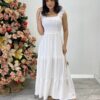 Vestido Longo Antonella com Bojo Pipoquinha Branco - Fernanda Ramos Store