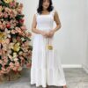 Vestido Longo Antonella com Bojo Pipoquinha Branco - Fernanda Ramos Store