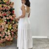 Vestido Longo Antonella com Bojo Pipoquinha Branco - Fernanda Ramos Store